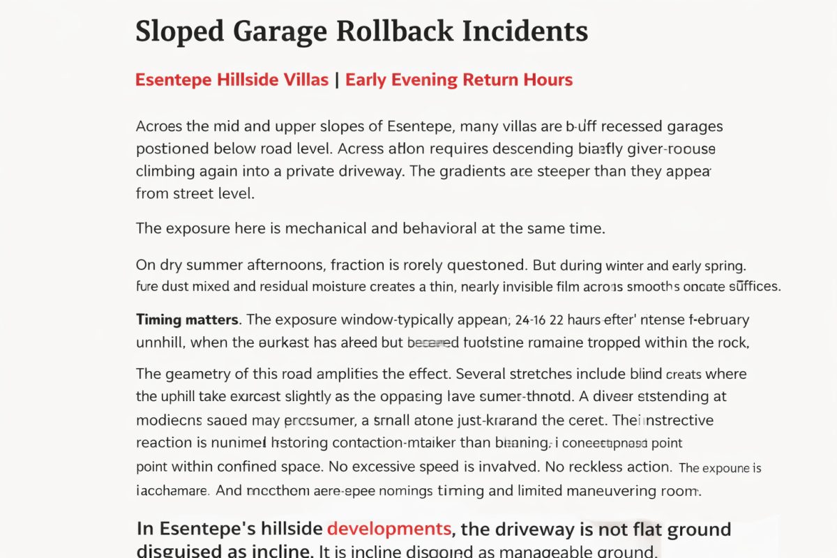 Sloped Garage Rollback Incidents